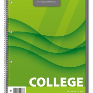 Caiet cu spirala, A4, 80 file - 70g/mp, 4 perf., coperti carton, AURORA College - dictando