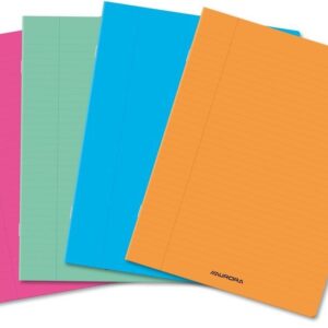 Caiet A5, 60 file - 80g/mp, liniat stanga, coperta PP transparent color, AURORA - velin