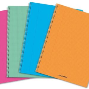 Caiet cu spirala, A4, 60 file - 80g/mp, coperta PP transparent color, AURORA - velin