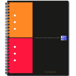 Caiet cu spirala, OXFORD Int. Notebook, A5+, 80 file-80g/mp, Scribzee, coperta carton rigid - mate