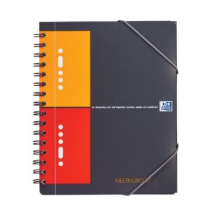 Caiet cu spirala, OXFORD Int. Meetingbook, A5+, 80 file-80g/mp, Scribzee, 10 perf, coperta PP-mate