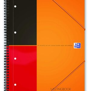 Caiet cu spirala, OXFORD Int. Meetingbook, A5+, 80 file-80g/mp, Scribzee, 10 perf, coperta PP-dictan