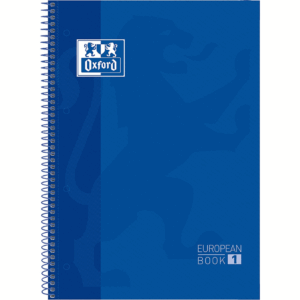 Caiet cu spirala, OXFORD Europeanbook 1, A4+, 80 file-90g/mp, hardcover bleumarin, Scribzee-mate