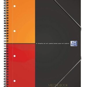 Caiet cu spirala, OXFORD Int. Meetingbook, A4+, 80 file-80g/mp, Scribzee, 4 perf., coperta PP - mate