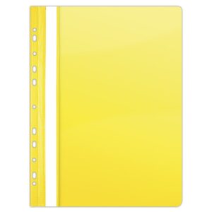 Dosar plastic PVC, cu sina si multiperforatii, 10 buc/set, DONAU - galben