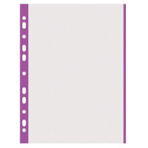 Folie protectie transparenta, cu margine color, 40 microni, 100 folii/set, DONAU - margine violet