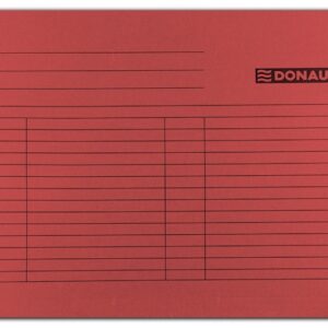 Dosar suspendabil cu eticheta, bagheta metalica, carton 230g/mp, 5 buc/set, DONAU - rosu