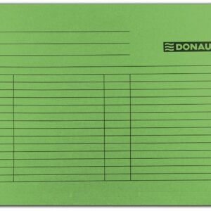 Dosar suspendabil cu eticheta, bagheta metalica, carton 230g/mp, 5 buc/set, DONAU - verde