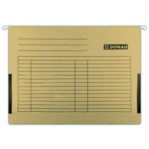 Dosar suspendabil cu burduf si eticheta , bagheta metalica, 5 buc/set, DONAU - maro