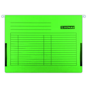Dosar suspendabil cu burduf si eticheta , bagheta metalica, 5 buc/set, DONAU - verde