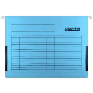 Dosar suspendabil cu burduf si eticheta , bagheta metalica, 5 buc/set, DONAU - albastru