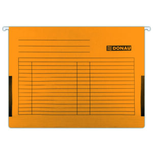 Dosar suspendabil cu burduf si eticheta , bagheta metalica, 5 buc/set, DONAU - orange