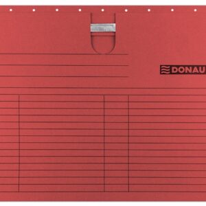 Dosar suspendabil cu sina, carton 230g/mp, bagheta metalica, 5 buc/set, DONAU - rosu