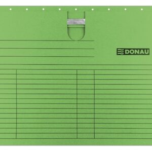 Dosar suspendabil cu sina, carton 230g/mp, bagheta metalica, 5 buc/set, DONAU - verde