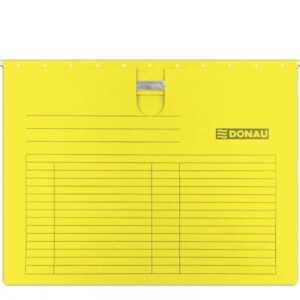 Dosar suspendabil cu sina, carton 230g/mp, bagheta metalica, 5 buc/set, DONAU - galben
