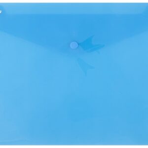 Mapa PP protectie documente A4 landscape, inchidere cu capsa, 12/set, DONAU - albastru transparent