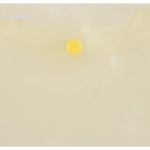 Mapa PP protectie documente A6 landscape, inchidere cu capsa, 10/set, DONAU - galben transparent
