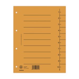 Separatoare carton manila 250g/mp, 300 x 240mm, 100/set, DONAU - orange