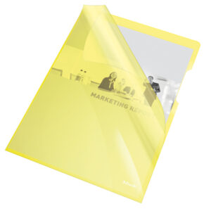 Mapa de protectie ESSELTE, A4, 150 mic, 25 buc/set, cristal, galben