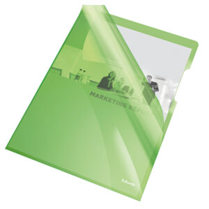 Mapa de protectie ESSELTE, A4, 150 mic, 25 buc/set, cristal, verde