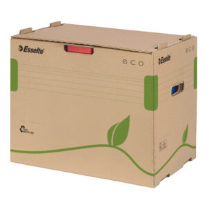 Container arhivareEsselte Eco, pt biblioraft, deschidere frontala, carton, 100% reciclat, FSC, natur
