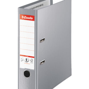 Biblioraft Esselte No.1 Power Jumbo Plus, PP/PP, partial reciclat, FSC, 80 mm, gri