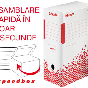 Cutie depozitare si arhivare Esselte Speedbox, carton, 100% reciclat, FSC, reciclabil, 150 mm, alb