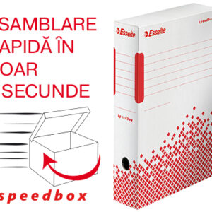 Cutie depozitare si arhivare Esselte Speedbox, carton, 100% reciclat, FSC, reciclabil, 80 mm, alb