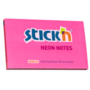 Notes autoadeziv 76 x 127 mm, 100 file, Stick"n - roz neon