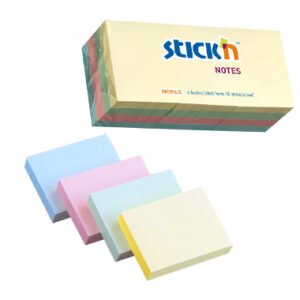 Notes autoadeziv 38 x 51 mm, 12 x 100 file/set, Stick"n - 3 culori pastel