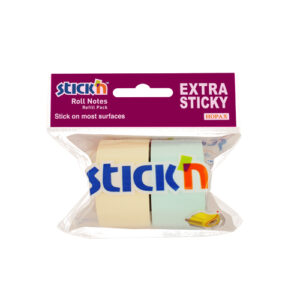 Rezerva notes autoadeziv in rola, pentru dispenser, 25 mm x 10 m, 2 buc/set, Stick"n-2 culori pastel