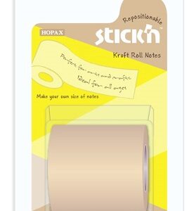 Notes autoadeziv in rola, cu dispenser, 50 mm x 10 m, Stick"n - kraft
