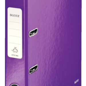 Biblioraft LEITZ 180 WOW, carton laminat, partial reciclat, FSC, A4, 52 mm, mov