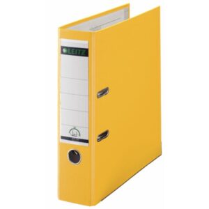 Biblioraft Leitz 180, PP, partial reciclat, FSC, A4, 80 mm, galben
