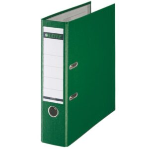 Biblioraft Leitz 180, PP, partial reciclat, FSC, A4, 80 mm, verde
