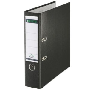 Biblioraft LEITZ 180, PP, partial reciclat, FSC, A4, 80 mm, negru