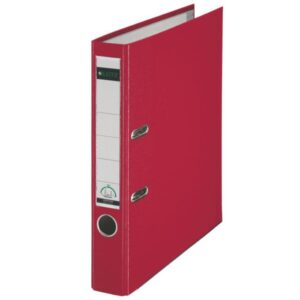 Biblioraft Leitz 180, PP, partial reciclat, FSC, A4, 52 mm, rosu