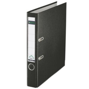 Biblioraft LEITZ 180, PP, partial reciclat, FSC, A4, 52 mm, negru
