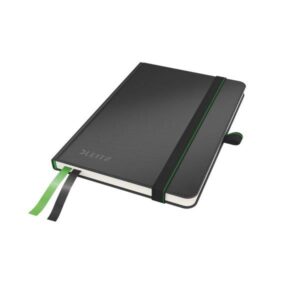 Caiet de birou Leitz Complete, coperta dura, FSC, reciclabil, A6, 80 coli, matematica, negru