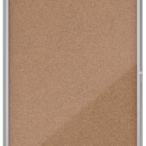 Avizier NOBO Premium Plus, interior, pluta, 9x A4, cu usa si cheie, natur