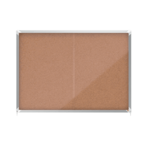 Avizier NOBO Premium Plus, interior, pluta, 18X A4, geam glisant si cheie, natur