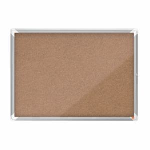 Avizier NOBO Premium Plus, interior, pluta, 8x A4, cu usa si cheie, natur