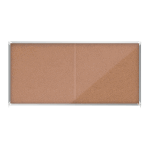 Avizier NOBO Premium Plus, interior, pluta, 27X A4, geam glisant si cheie, natur