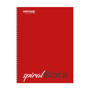 Caiet cu spirala, A4, 80 file - 70g/mp, coperti carton, rosie, Office Products - dictando