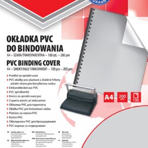 Coperta plastic PVC, 200 microni, A4, 100/top Office Products - fumuriu transparent