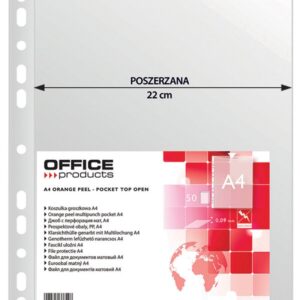 Folie protectie pentru documente A4, 90 microni, 50 folii/set, Office Products Maxi - transparenta