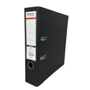Biblioraft A4, plastifiat PP/PP, margine metalica, 75 mm, Optima Premium - negru