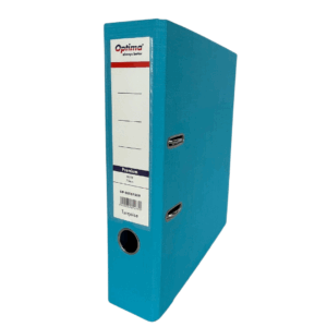 Biblioraft A4, plastifiat PP/PP, margine metalica, 75 mm, Optima Premium - sky blue