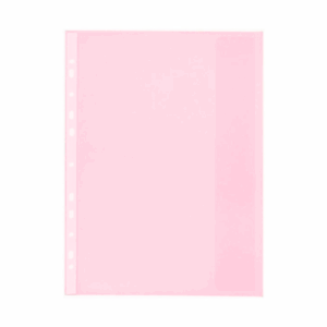 Folie protectie doc. A4, clapa laterala, inchidere cu capsa, 4/set, 200 microni, Optima - transparen