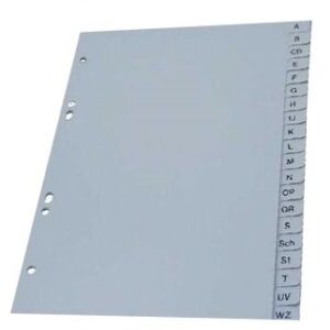 Index plastic gri, alfabetic A-Z, A5, 120 microni, Optima